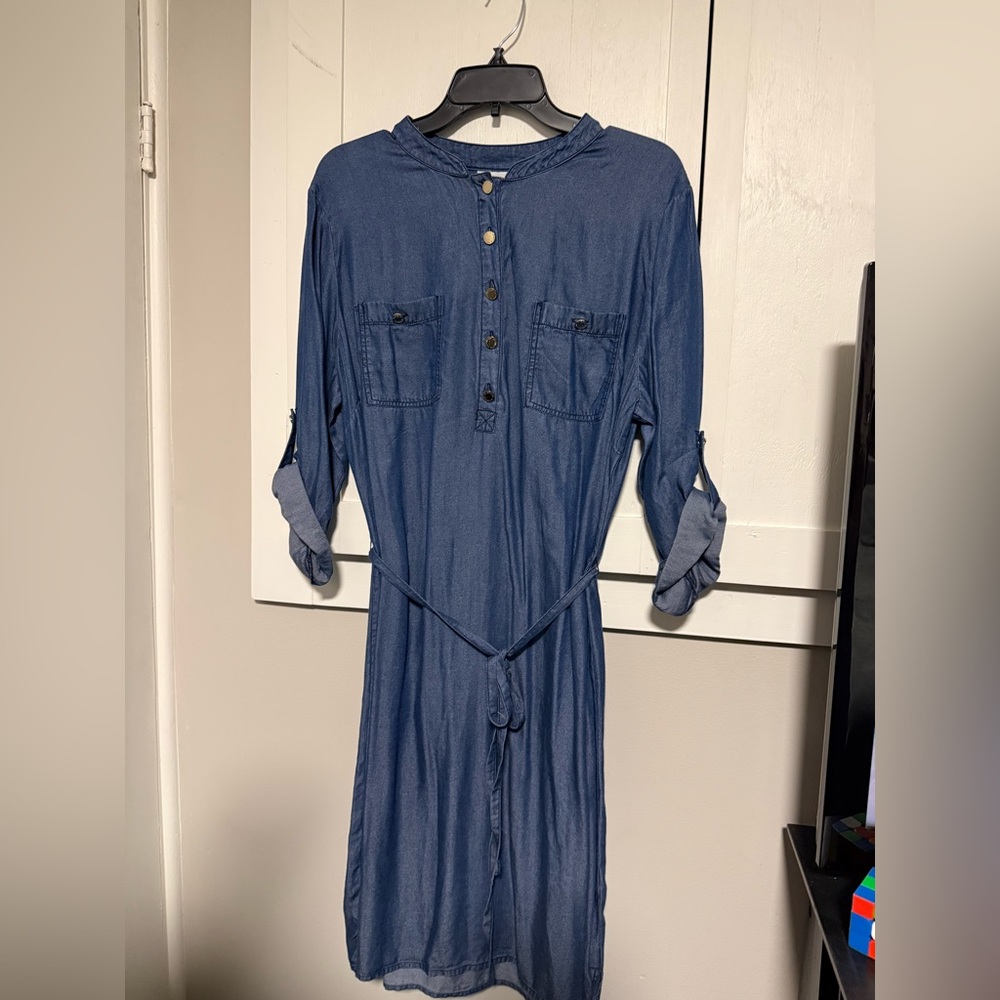 Liz Claiborne Dark Blue Long Sleeve Dress